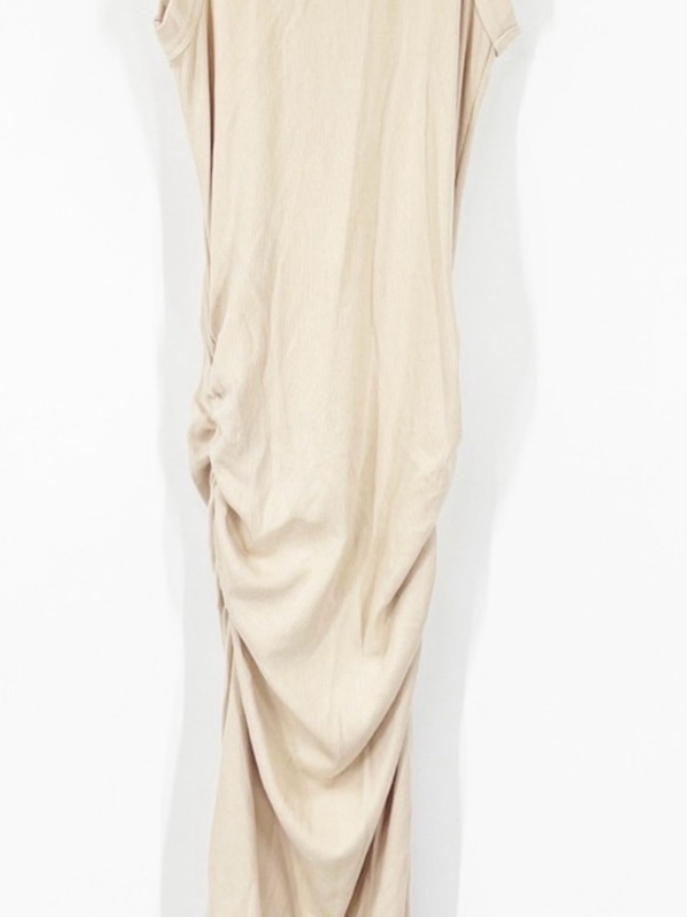Michael Stars Wren Ribbed Midi Dress Ruched